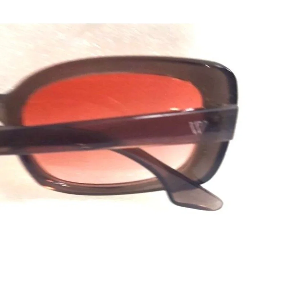 Men's Wolf Eyes Gray Rectangle Sunglasses Pink Gradient Lens & Case  53-22-150